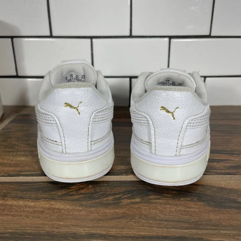 Puma Cali Star Toddler Boys Size 9C Shoes White Faux Leather Slip On Sneakers